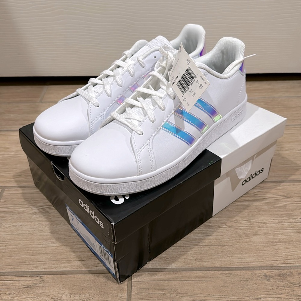 Adidas Kids Grand Court Shoes (Size: 7)